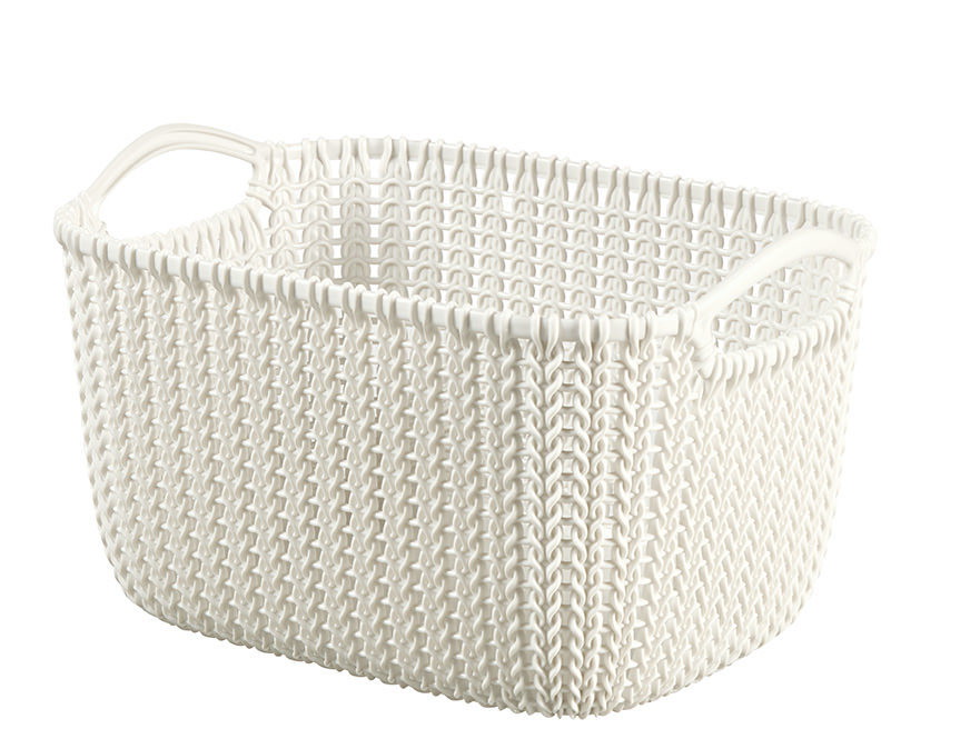 Plastikinis krepšys CURVER KNIT, pieno baltumo spalvos, h23 x 40 x 30 cm, 19 L-0