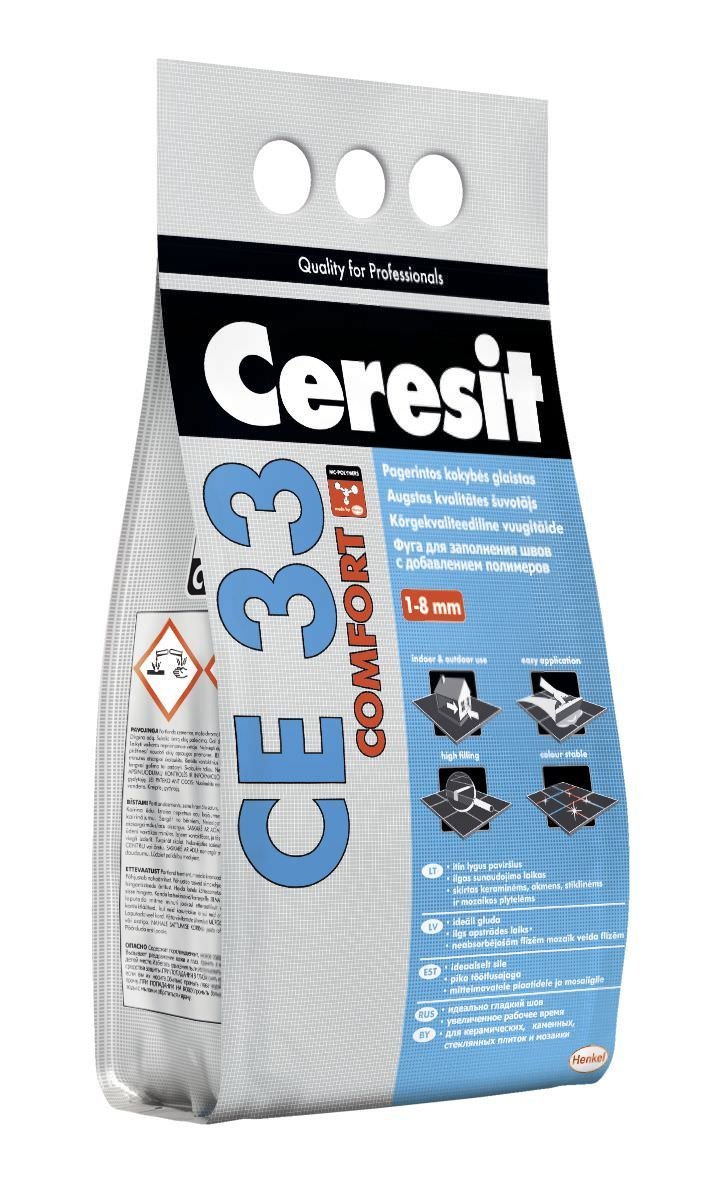 Plytelių siūlių glaistas CERESIT CE33 SUPER 58, tamsiai rudos sp., 2 kg