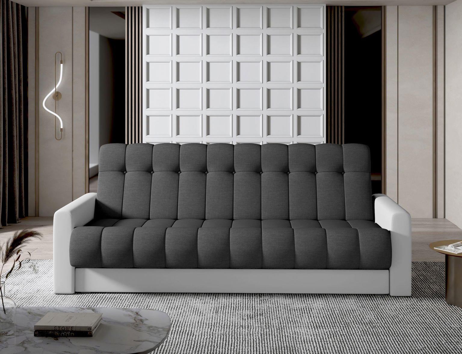 Sofa Garett, pilka/balta-0