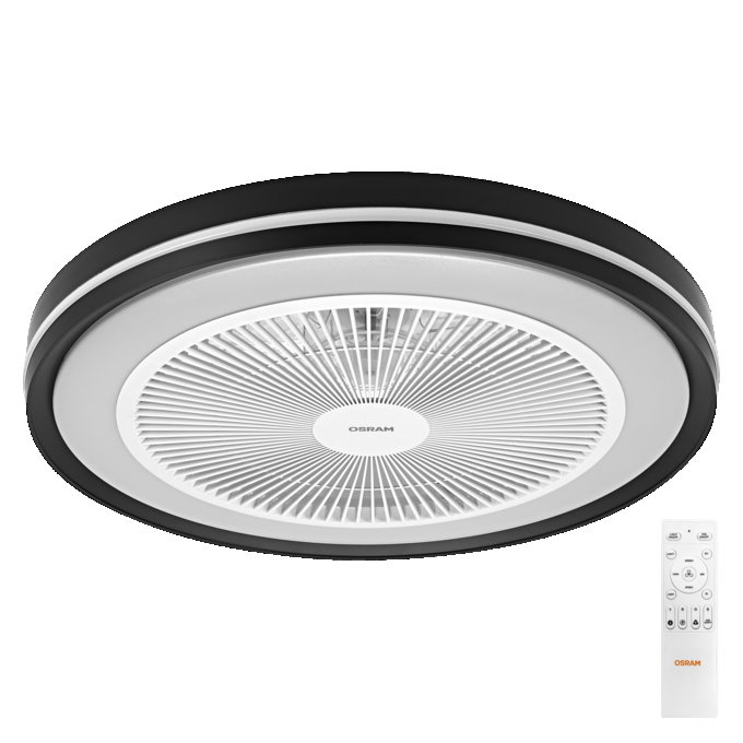 LED šviestuvas-ventiliatorius OSRAM MURLAN, 17+26W, CCT 3000/4000/6500K, RGB, 2150lm Ø49cm, su pultu-0