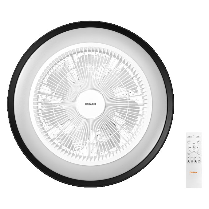 LED šviestuvas-ventiliatorius OSRAM MURLAN, 17+26W, CCT 3000/4000/6500K, RGB, 2150lm Ø49cm, su pultu - 3