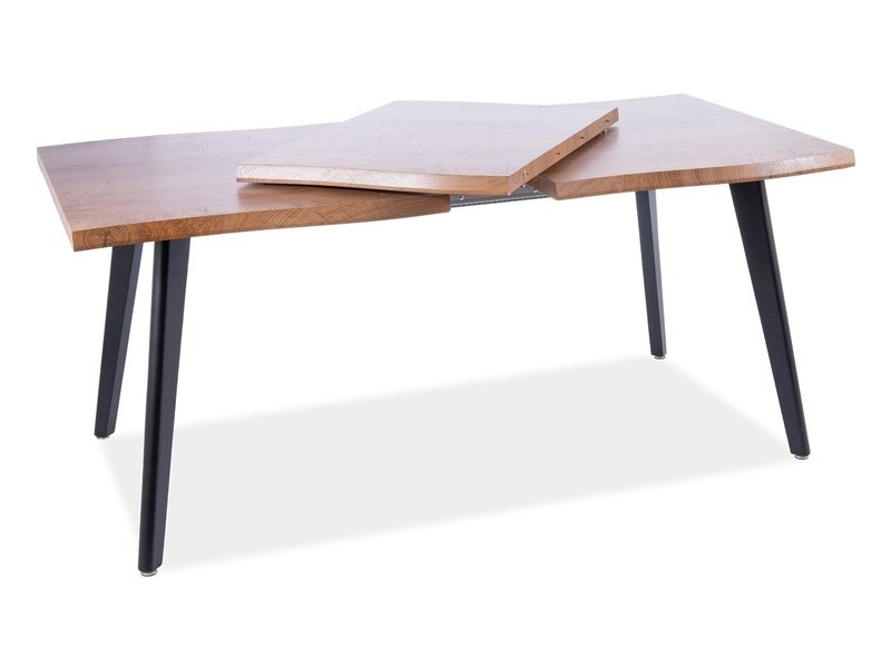 Valgomojo stalas FRESNO, 150 x 90 cm, ąžuolo/juoda