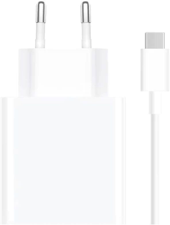 Universalus įkroviklis ir duomenų perdavimo kabelis Xiaomi, USB Type A/1x USB Type-C, balta, 33 W-0
