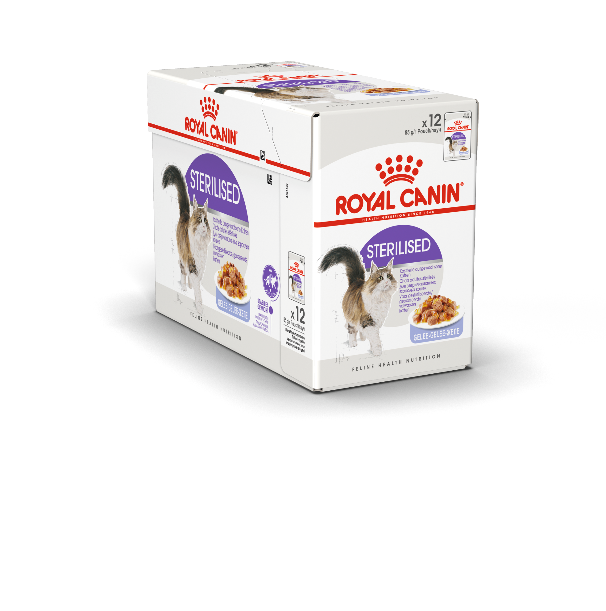 Šlapias sterilizuotų kačių ėdalas ROYAL CANIN STERILISED IN JELLY, 12 x 85 g