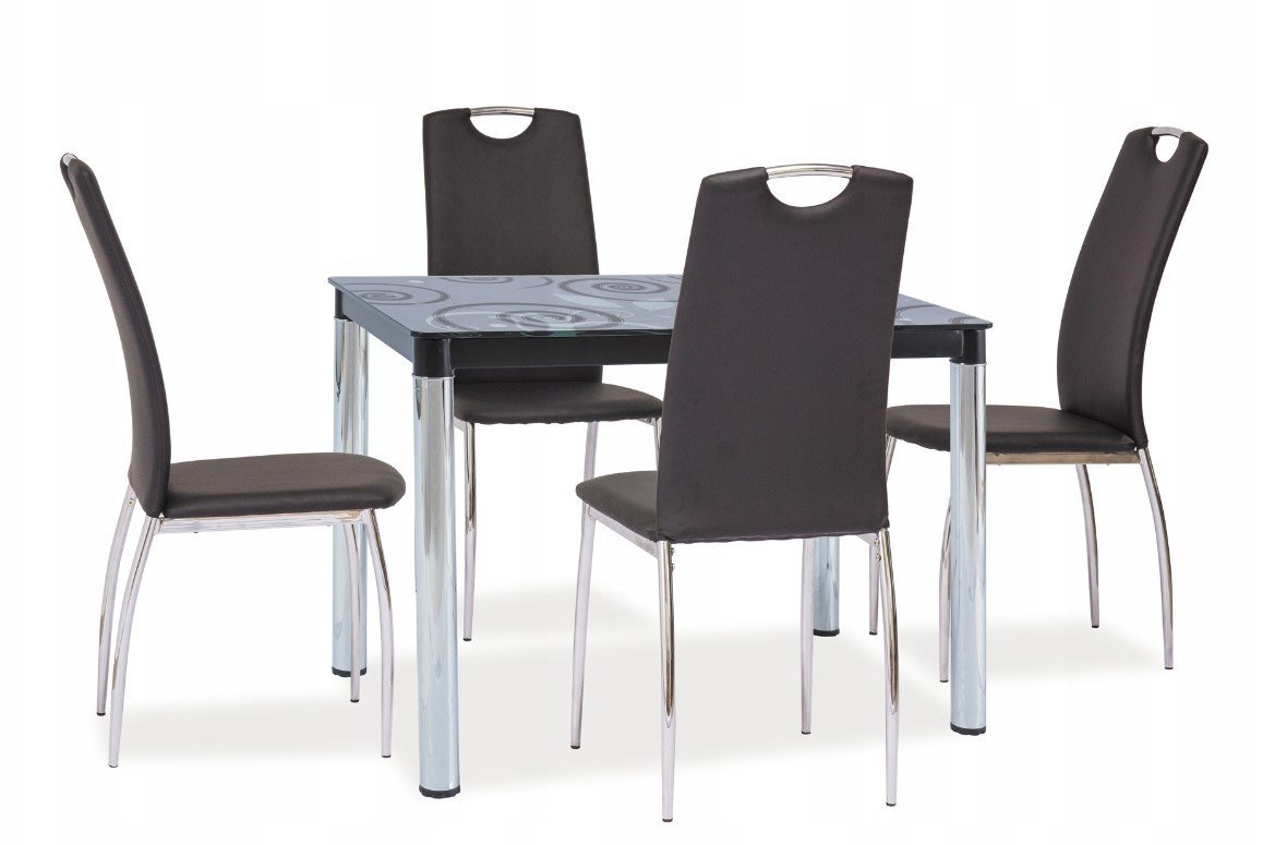 Valgomojo stalas DAMAR II, 100 x 60 cm, juoda/chromo - 2
