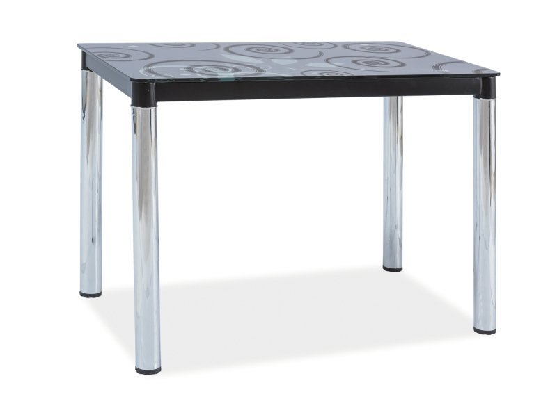 Valgomojo stalas DAMAR II, 100 x 60 cm, juoda/chromo