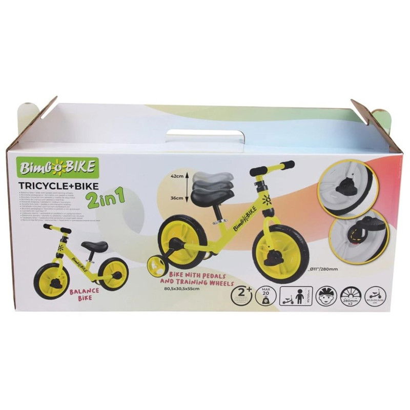Balansinis dviratis BIMBO BIKE Balance, 11 dydis, geltonos sp.-1