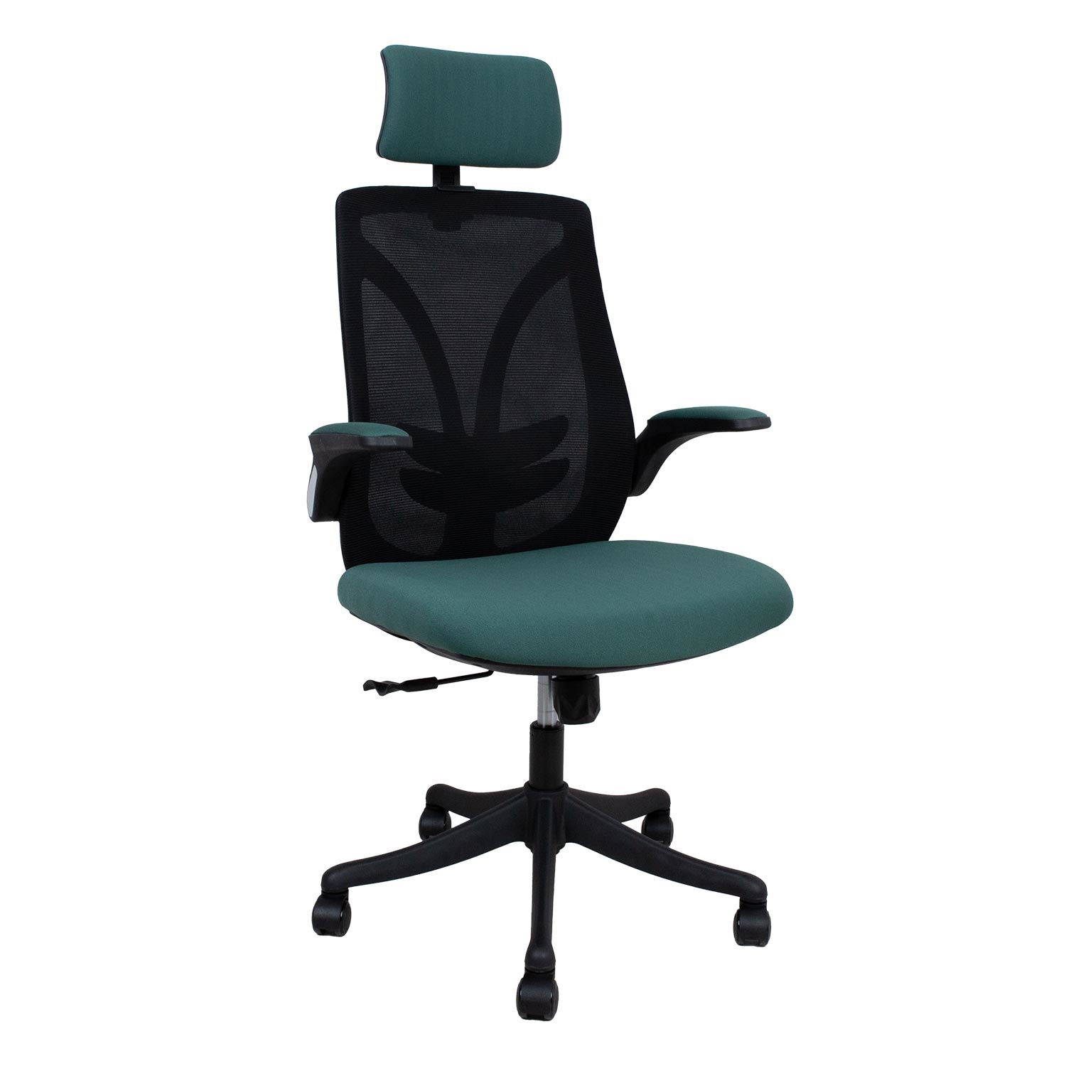 Biuro kėdė TANDY, 62.5x64x116-126 cm, žalia/juoda-0