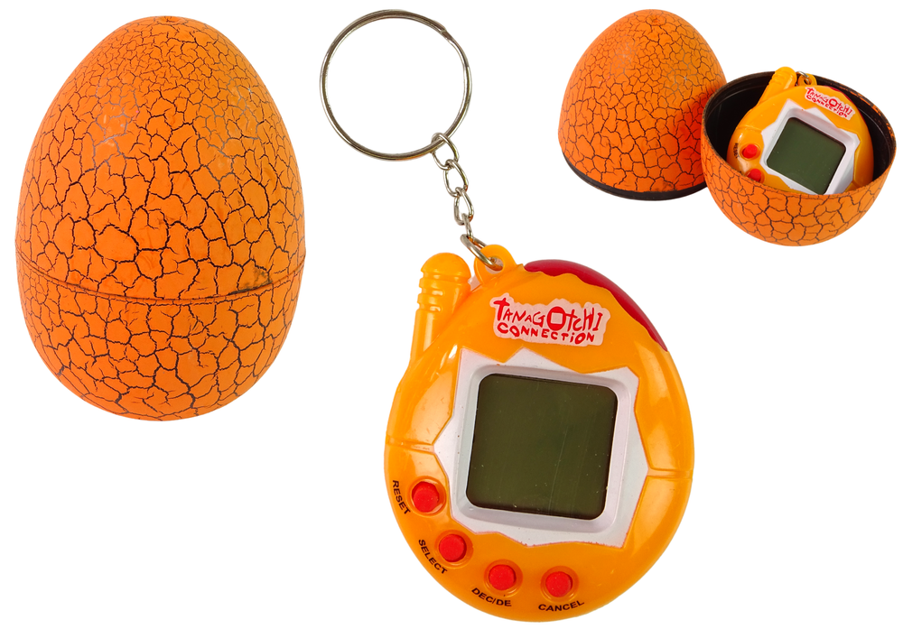 Elektroninis žaidimas gyvūnėlis "Tamagotchi" kiaušinyje, oranžinis
