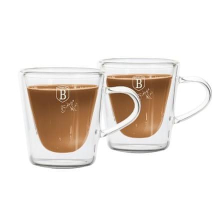 Dvigubo stiklo espresso kavos puodelių rinkinys BERLINGERHAUS ESPRESSO, 80 ml, 2 vnt.