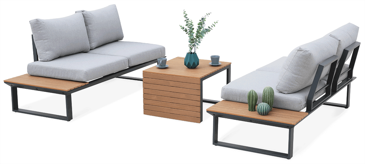 Lauko baldų komplektas Pasadena, Dark Grey-1