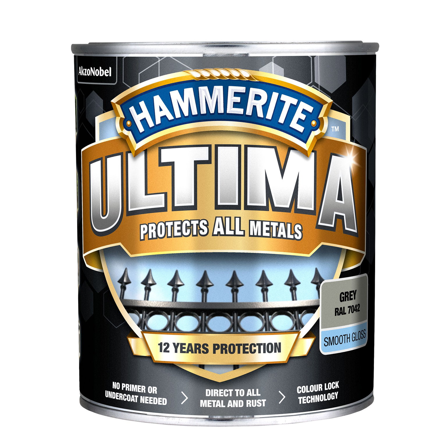 Metalo dažai HAMMERITE ULTIMA SMOOTH, antikoroziniai, blizgūs, antracito sp., 0,7 l-0