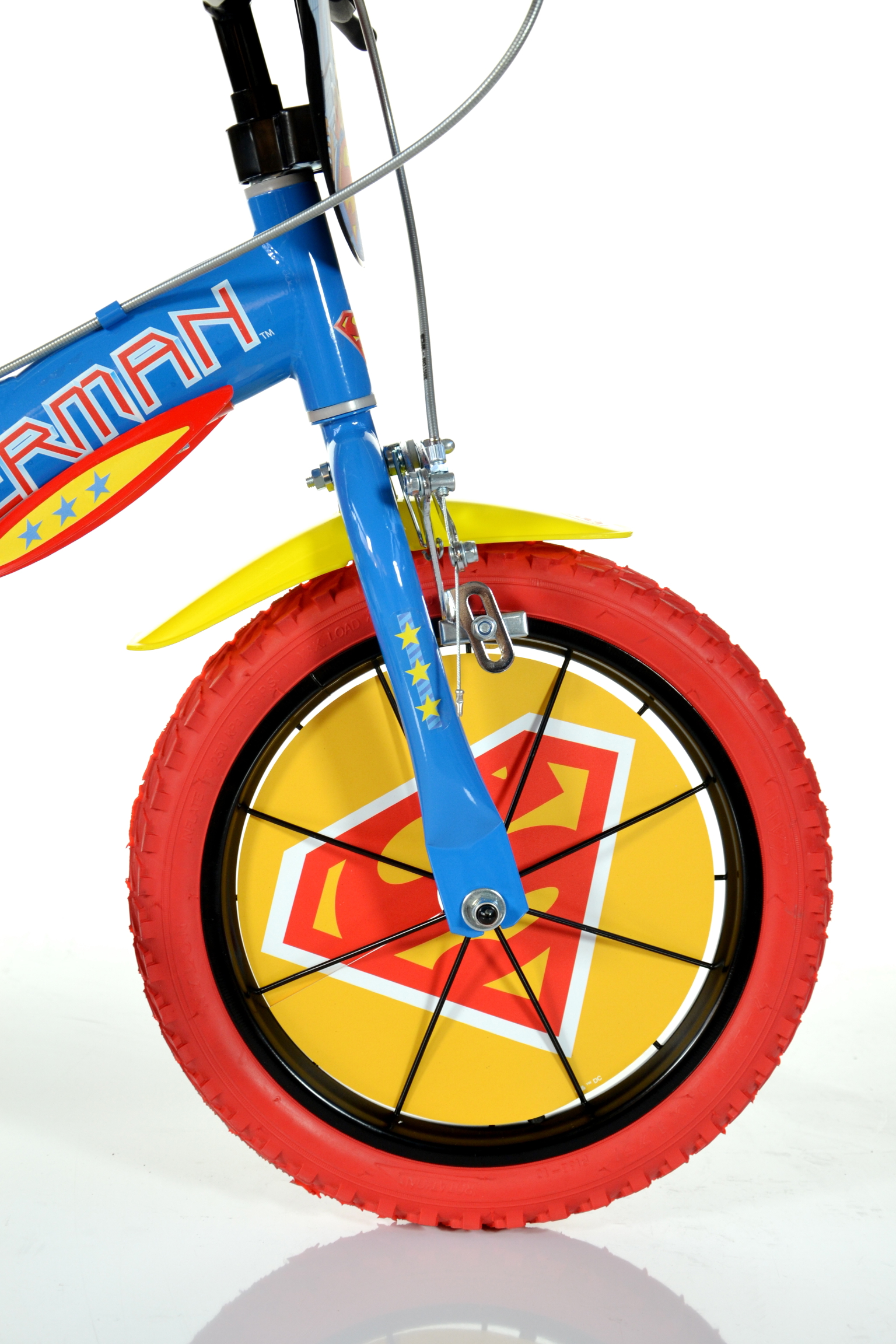 Vaikiškas dviratis Dino Bikes Superman mėlynas/raudonas, 14" - 4