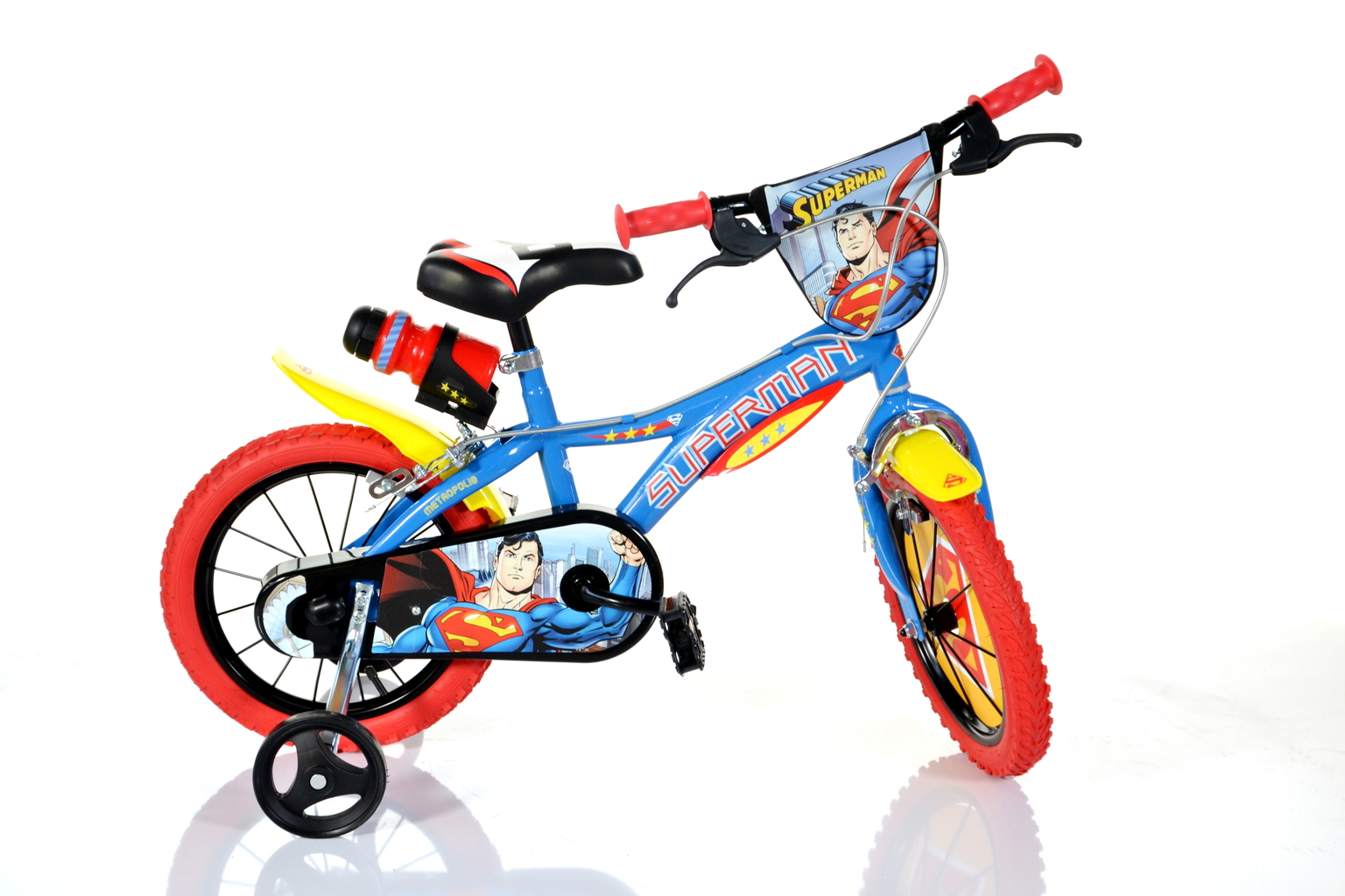 Vaikiškas dviratis Dino Bikes Superman mėlynas/raudonas, 14"-0