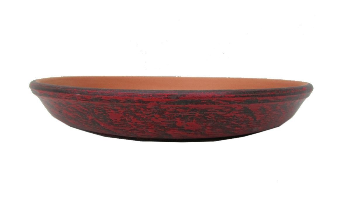 Keraminė lėkštelė, raudonos sp., 19,5 x 2,7 cm