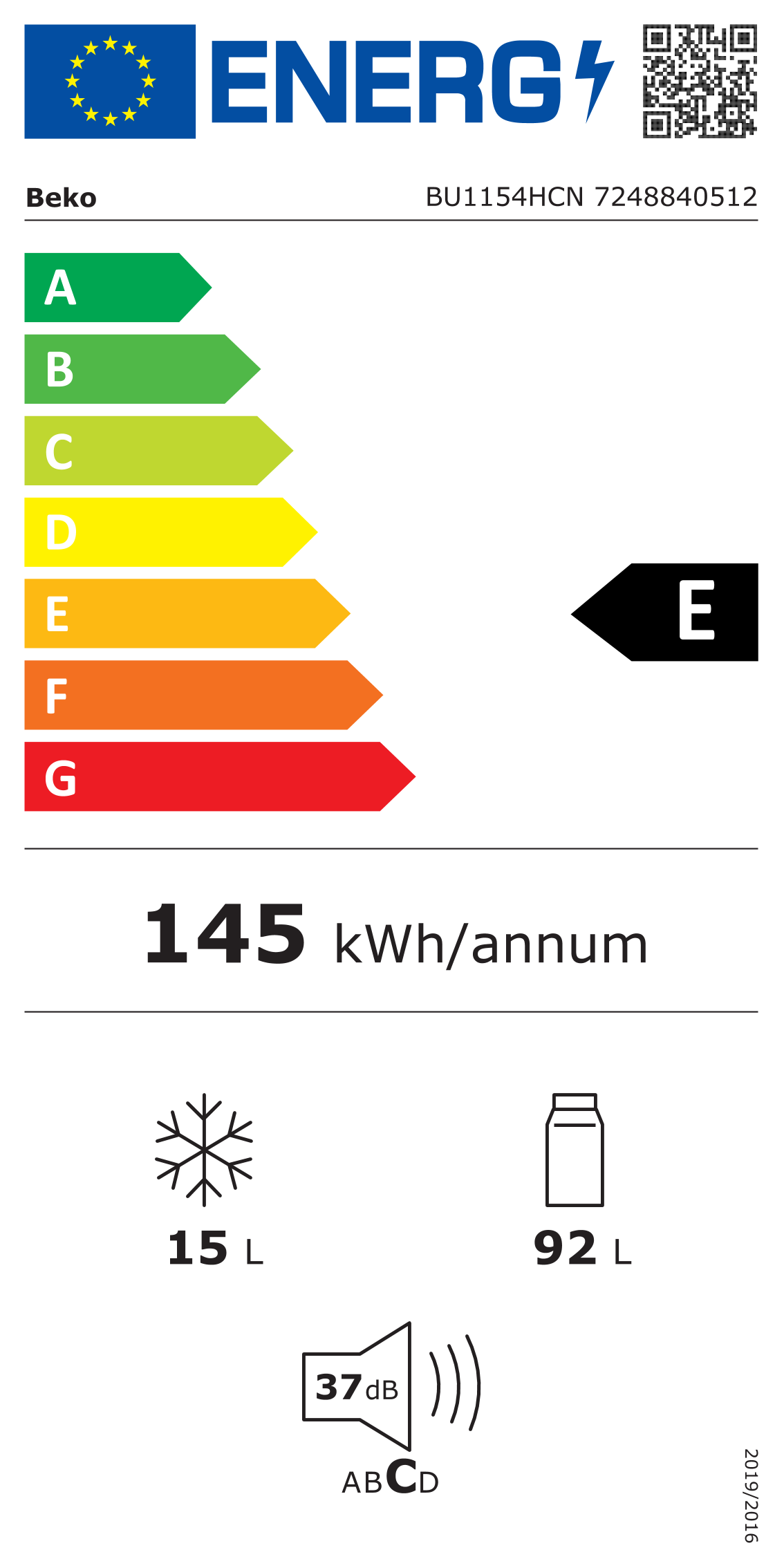 Įmontuojamas šaldytuvas BEKO BU1154HCN - 7