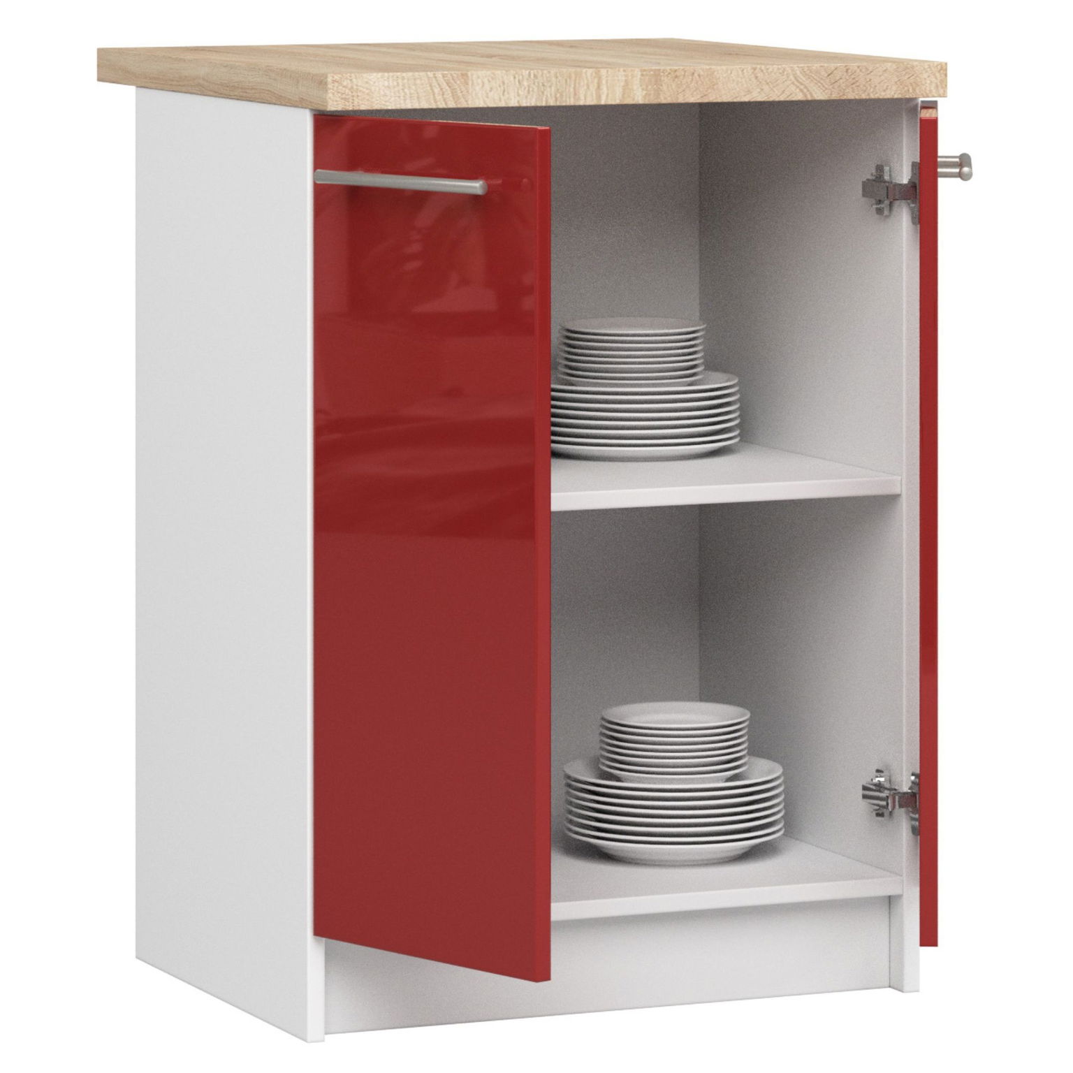 Virtuvės spintelė OLIVIA S 60 cm, balta/raudona - 2
