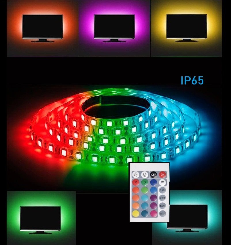 LED juostos rinkinys SPECTOR LIGHT, IP65, 72 W, RGB, valdoma pulteliu, 5 m, 60 LED/m