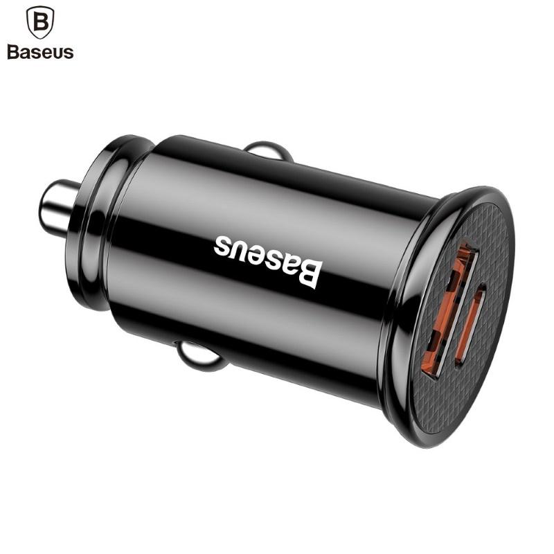 Automobilinis įkroviklis BASEUS, 30 W, 12 - 24 V, USB + USB-C QC4.0+ SCP AFC, juodos sp. - 4