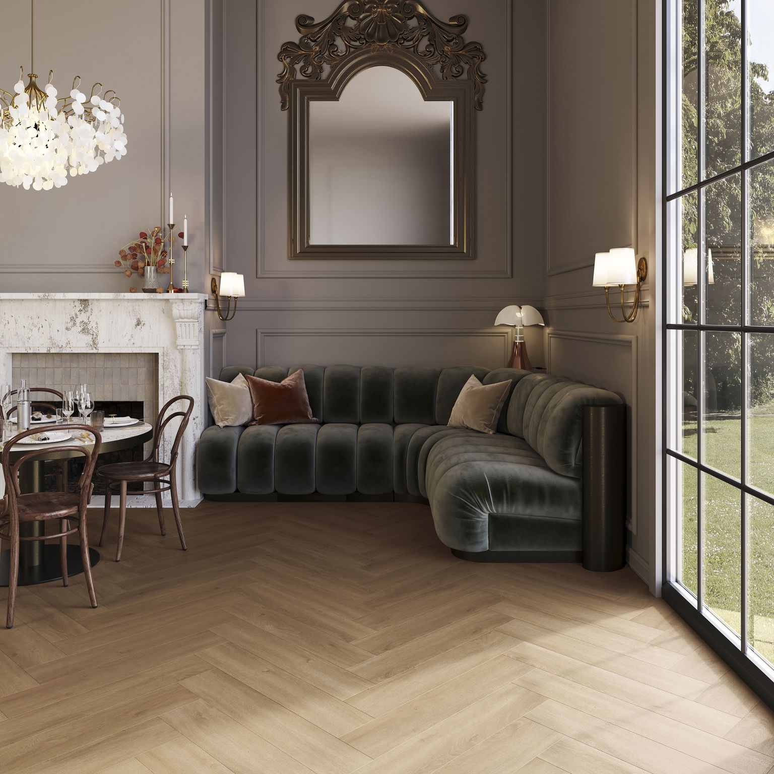 SPC Rigid lentelė 32 MAXIMUS HB Divine Oak Cookie, 743x145x5, 33/42,-1