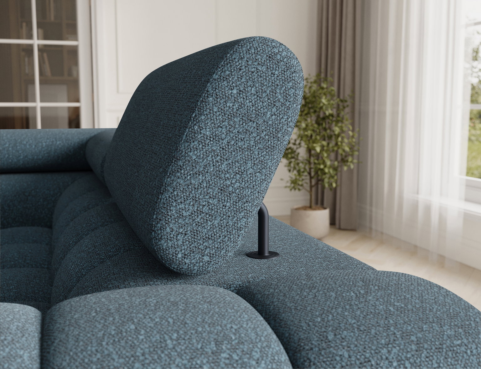 Kampinė sofa Fectory, mėlyna sp., 205 x 346 cm x 93 cm - 8