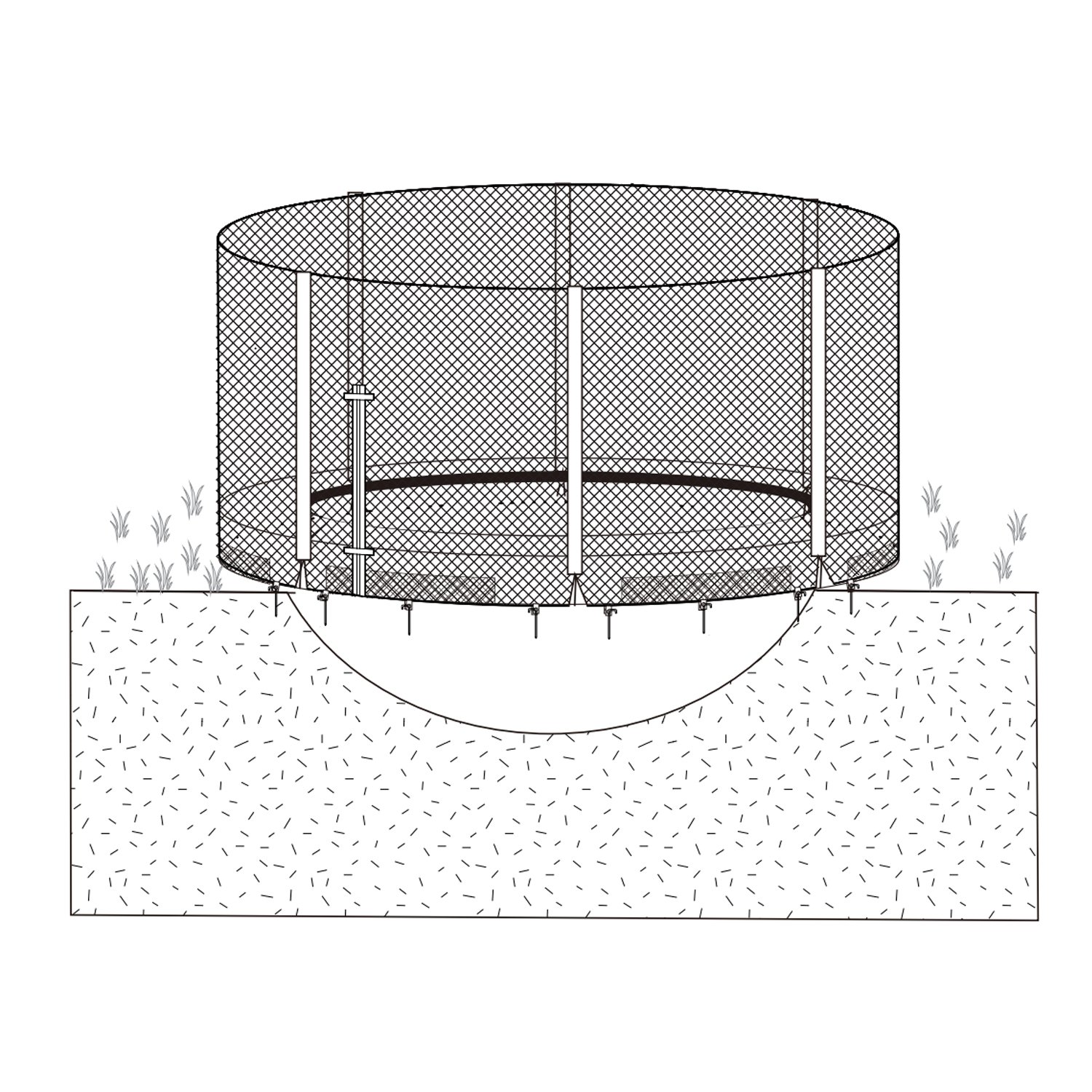 Apsauginis tinklas Ground Trampoline Safety Net, 426 cm - 4