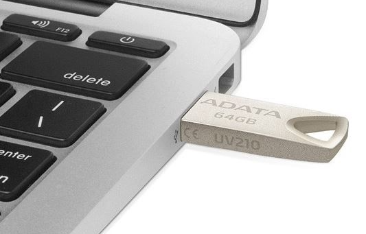USB atmintinė Adata UV210, sidabro, 64 GB