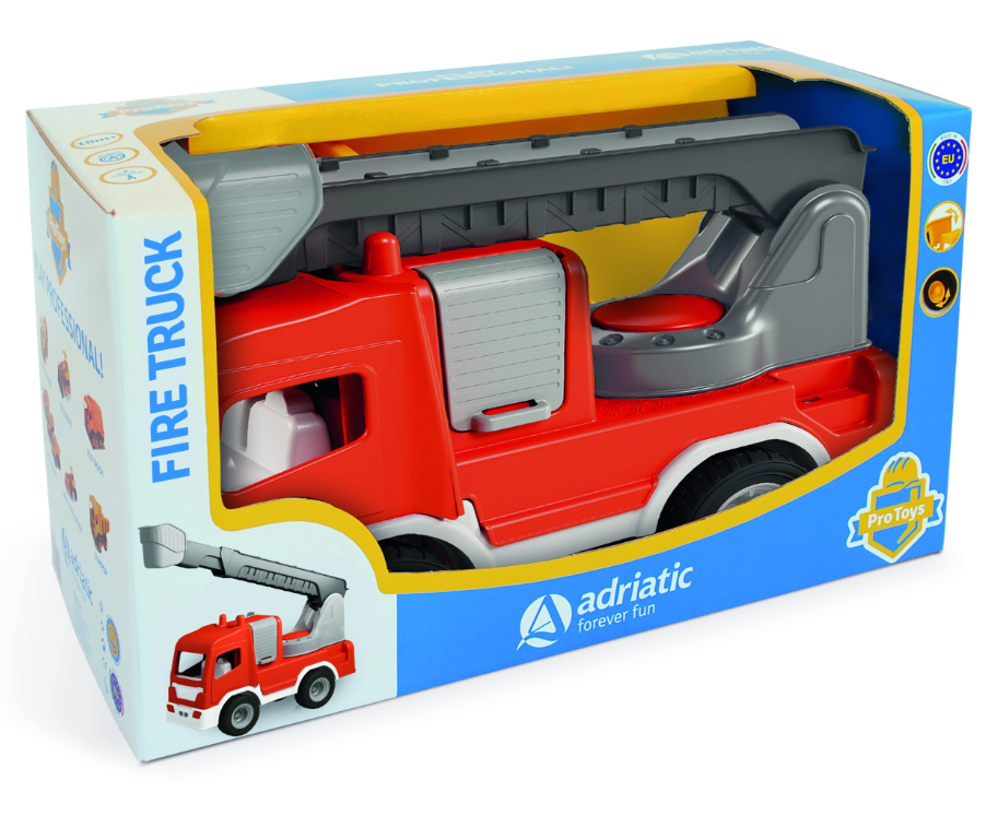 Žaislinis ugniagesių sunkvežimis, raudonos sp., 44 x 20 x 31 cm
