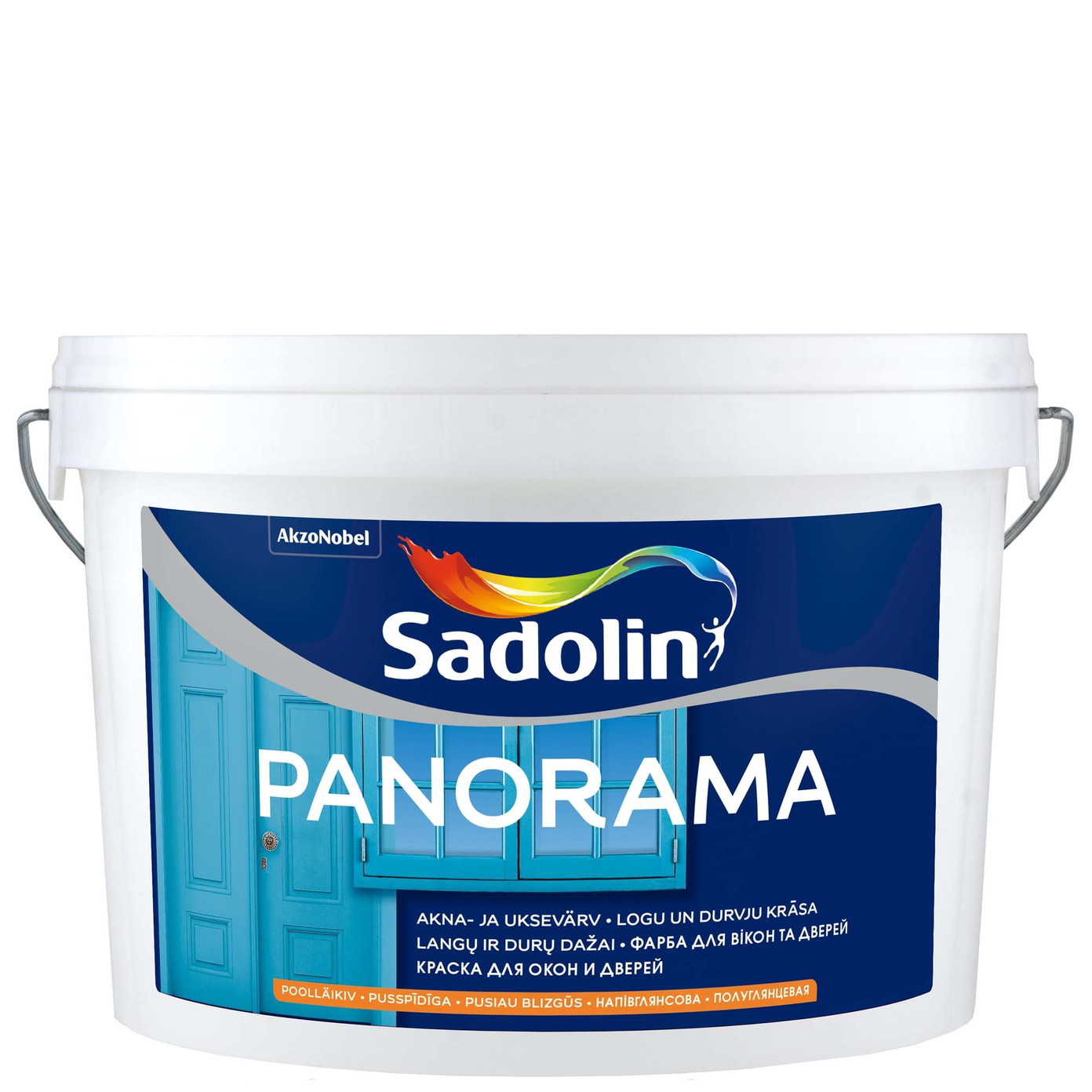 Langų ir durų dažai SADOLIN PANORAMA, pusiau blizgūs, baltos sp., 2,5 l-0
