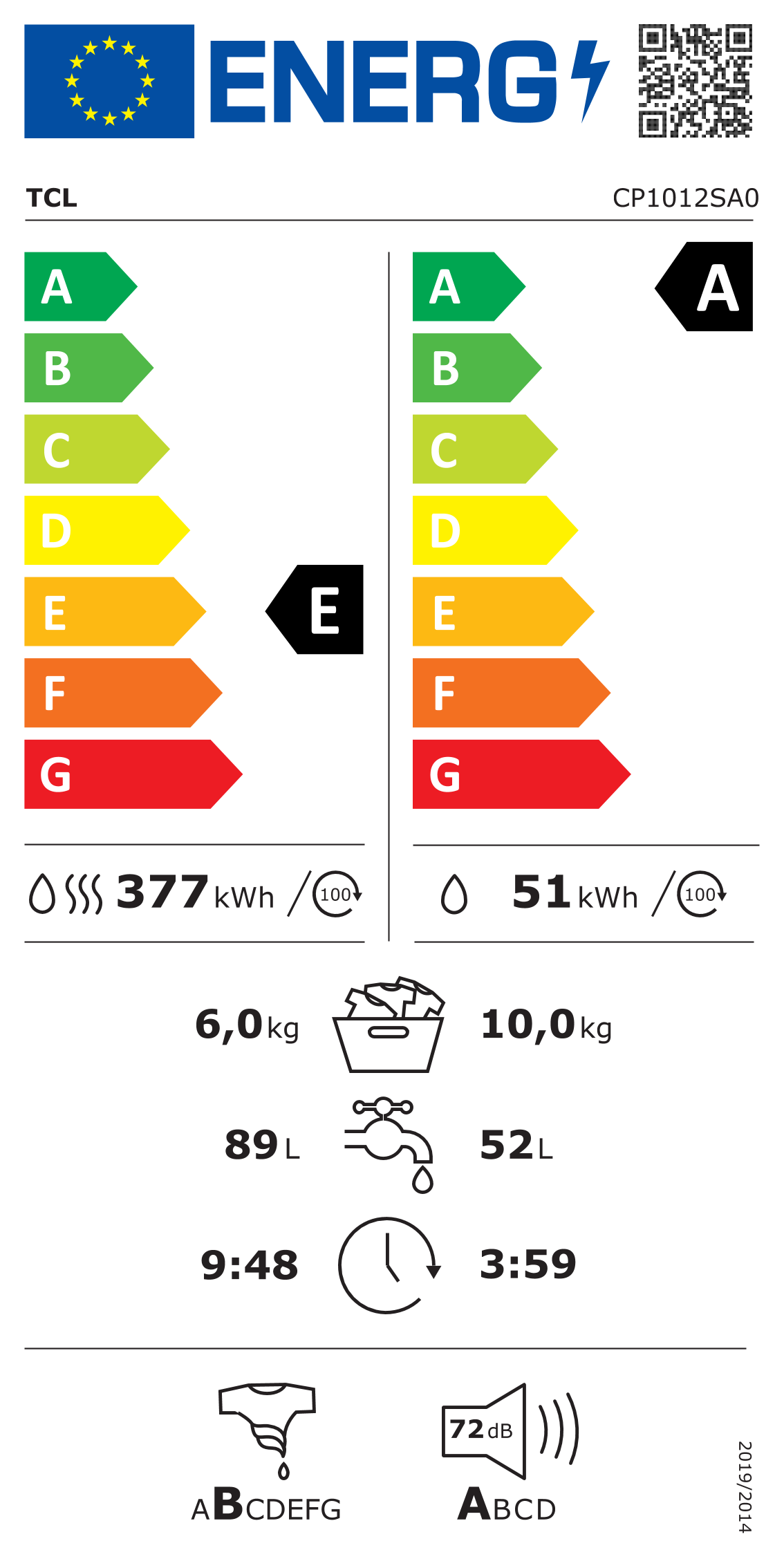 Skalbyklė-džiovyklė TCL CP1012SA0, 10/6 kg - 5