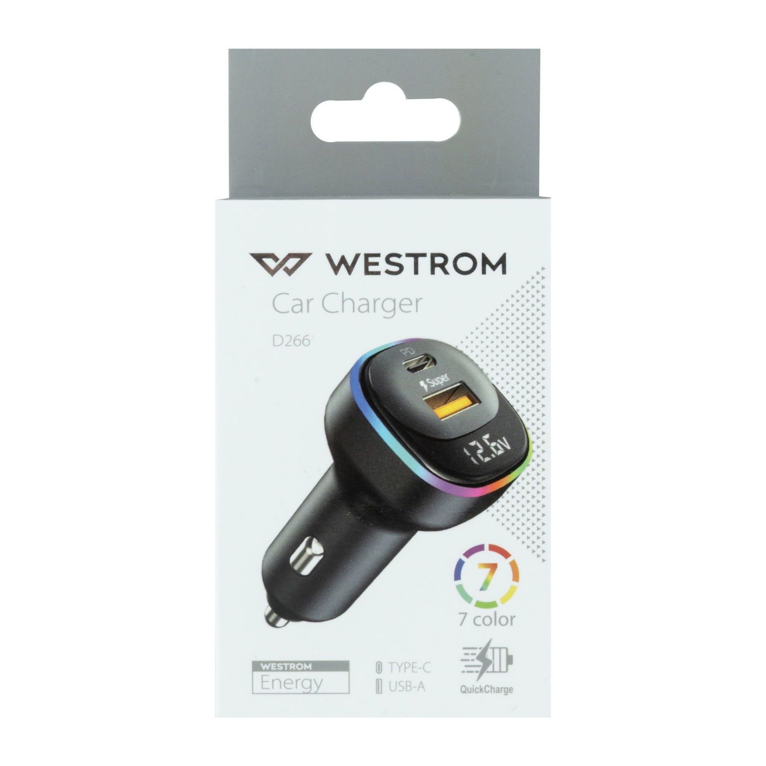 Mašinos įkroviklis USB A-C WESTROM - 2