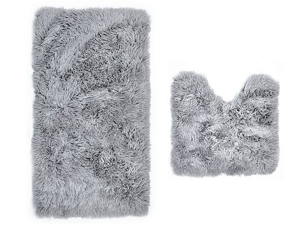 Vonios kilimėlių komplektas Megan, 2 dalių, 45x75 cm, pilka
