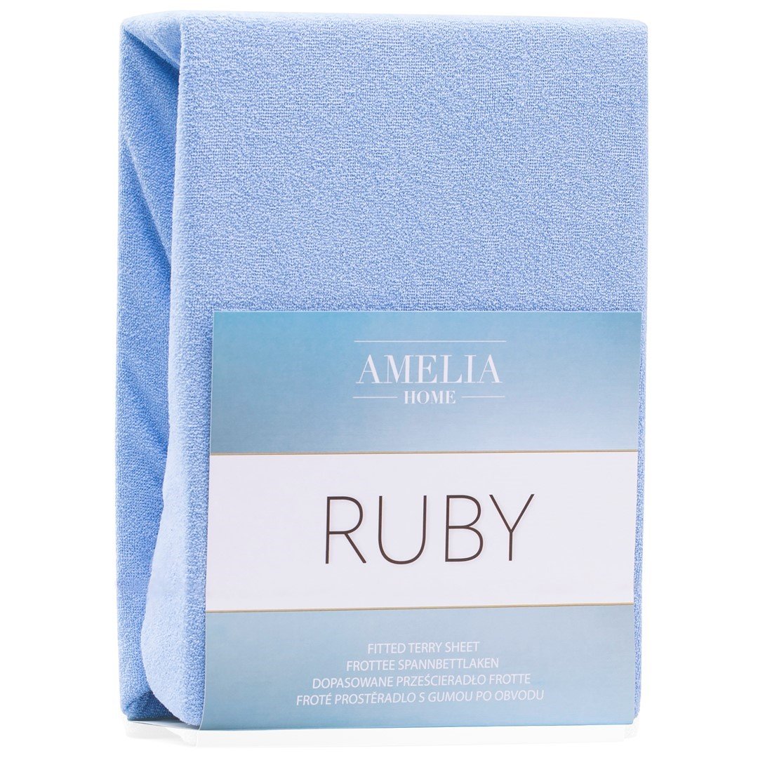Frotinė paklodė su guma Ameliahome RUBY Blue, 220x240 cm - 1