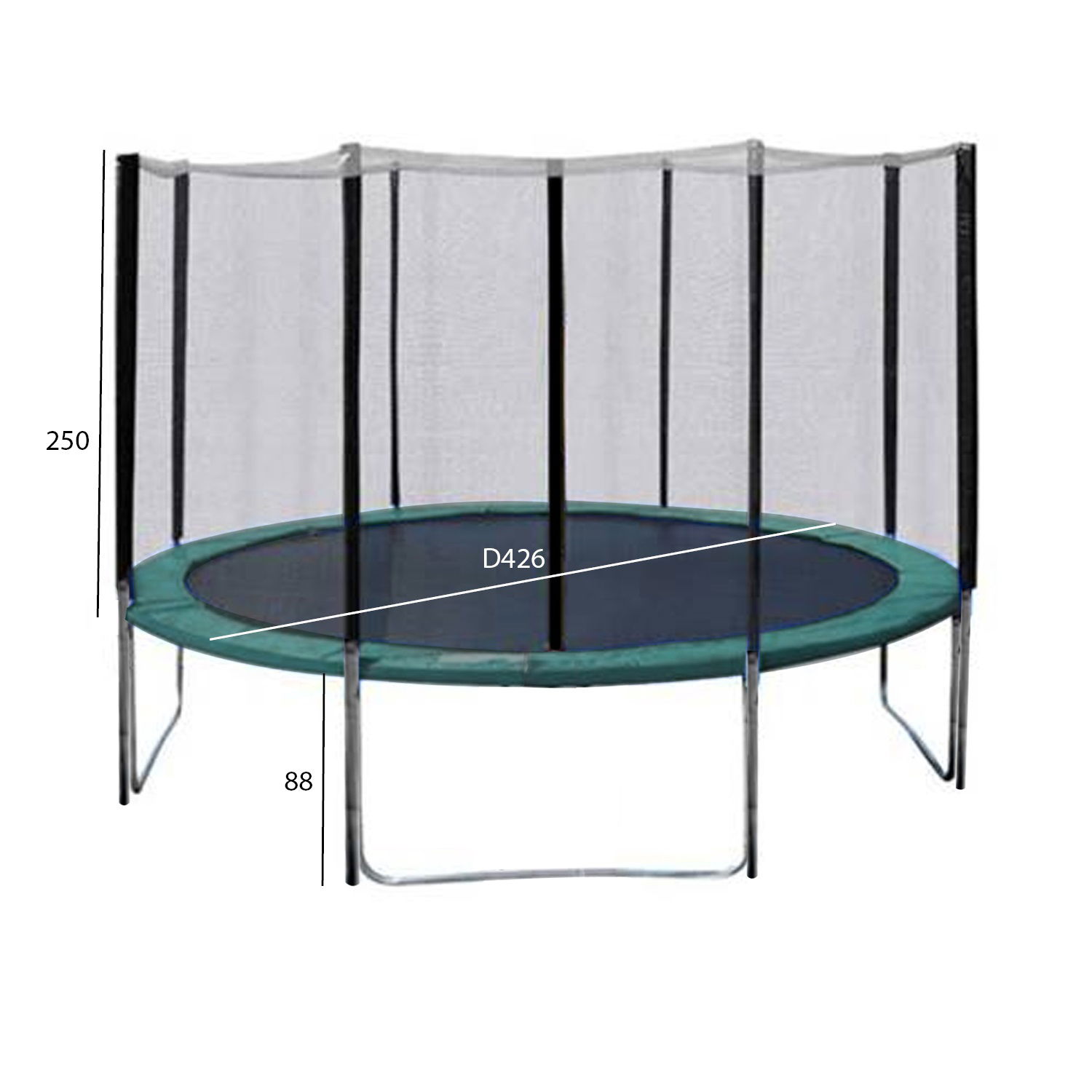Batutas su tinkleliu, 426 cm, žalias-1