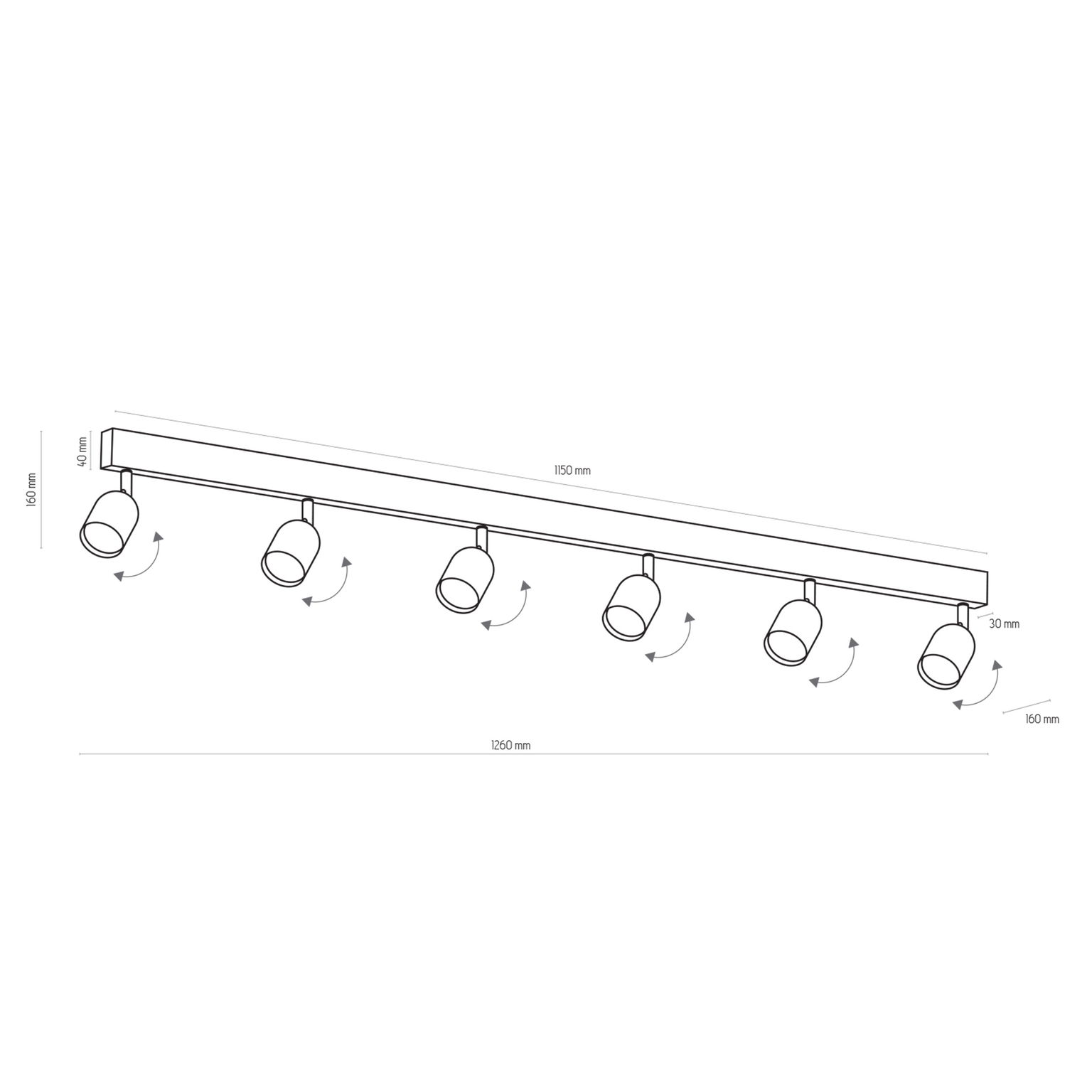 Lubinis šviestuvas TK LIGHTING TOP 6, 6xGU10  LED 10W-1