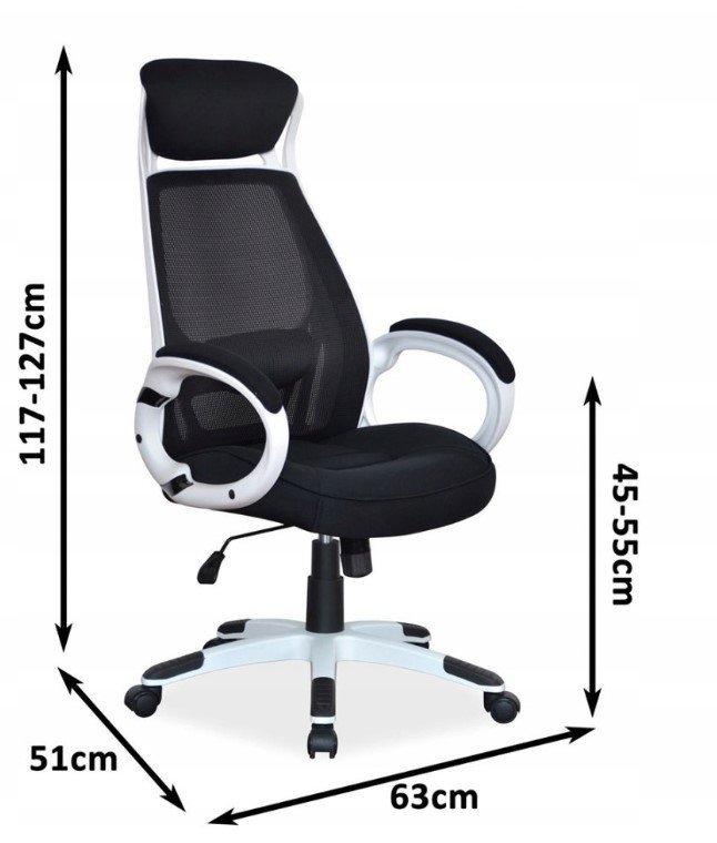 Biuro kėdė Q-409, juoda/balta - 2