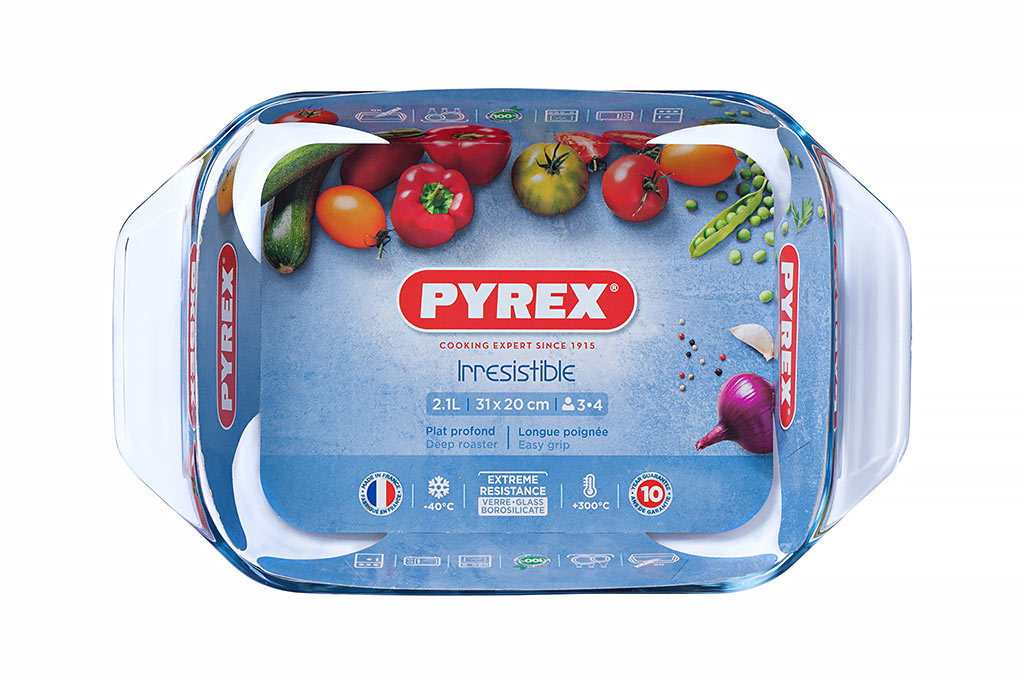 Stiklinė kepimo forma PYREX OPTIMUM, stačiakampė, 31 x 20 cm, 2,2 L-1