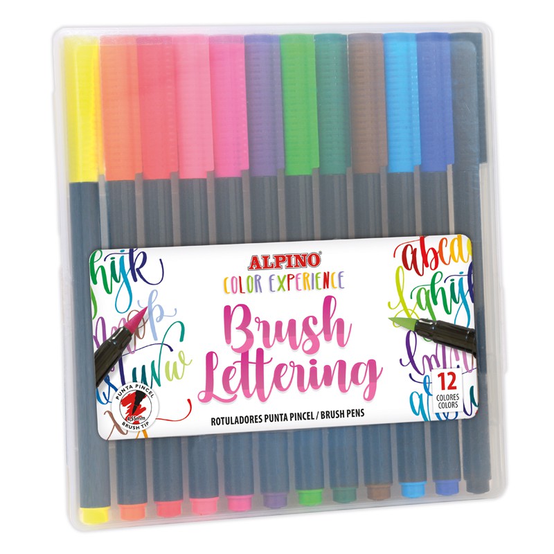 Teptukiniai flomasteriai ALPINO Color Experience brush lettering 12 spalvos - 1