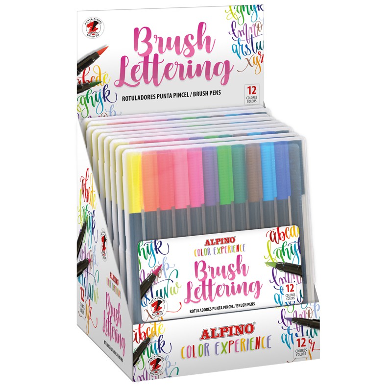 Teptukiniai flomasteriai ALPINO Color Experience brush lettering 12 spalvos - 3