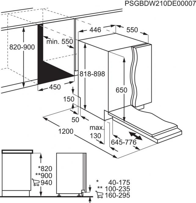 Įmontuojama indaplovė AEG FSE73507P - 6