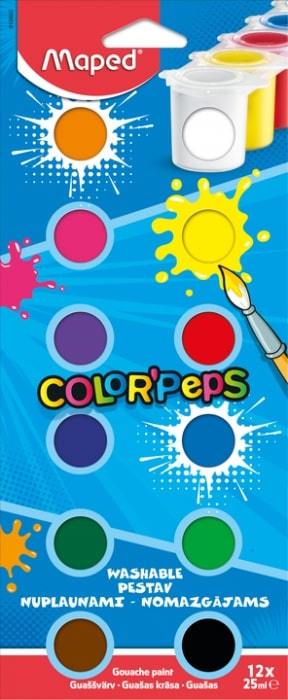 Guašas MAPED ColorPeps, 12 sp., 12 x 25 ml-0