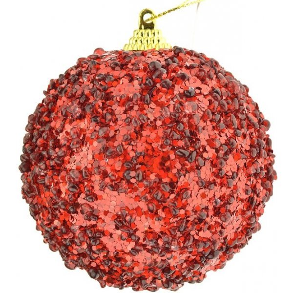 Kalėdinis eglės žaisliukas GLITTER RED, raudonos sp., 2 rūšys, 8 cm