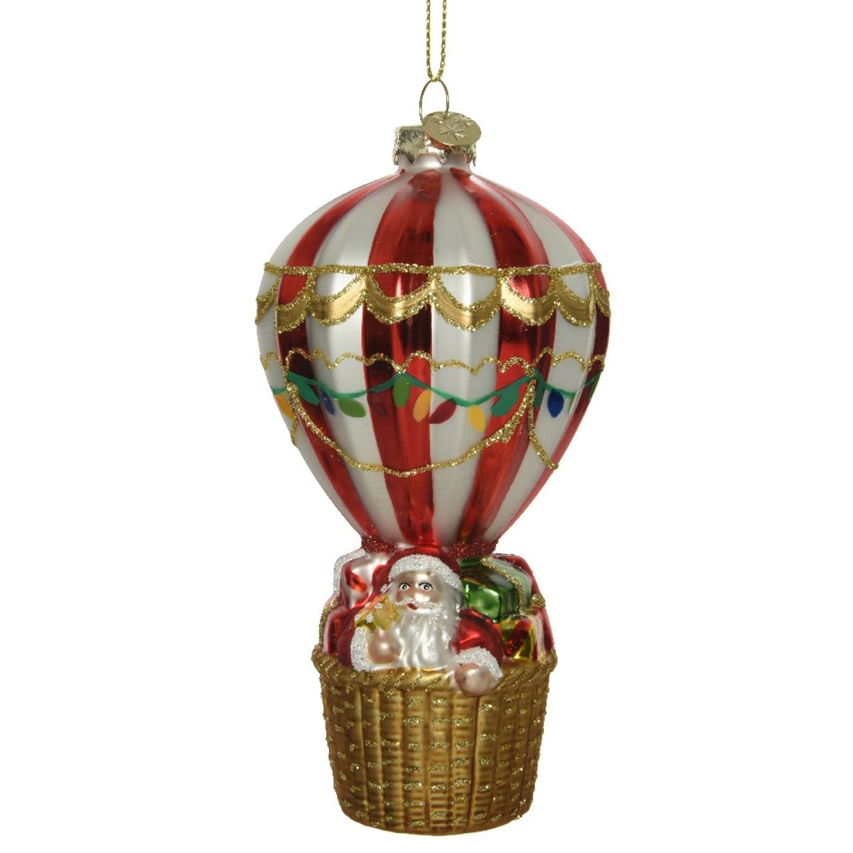 Kalėdinis eglės žaisliukas DECORIS Xmas on The Stage Balloon, raudonos sp., 7,2x16cm, 1vnt