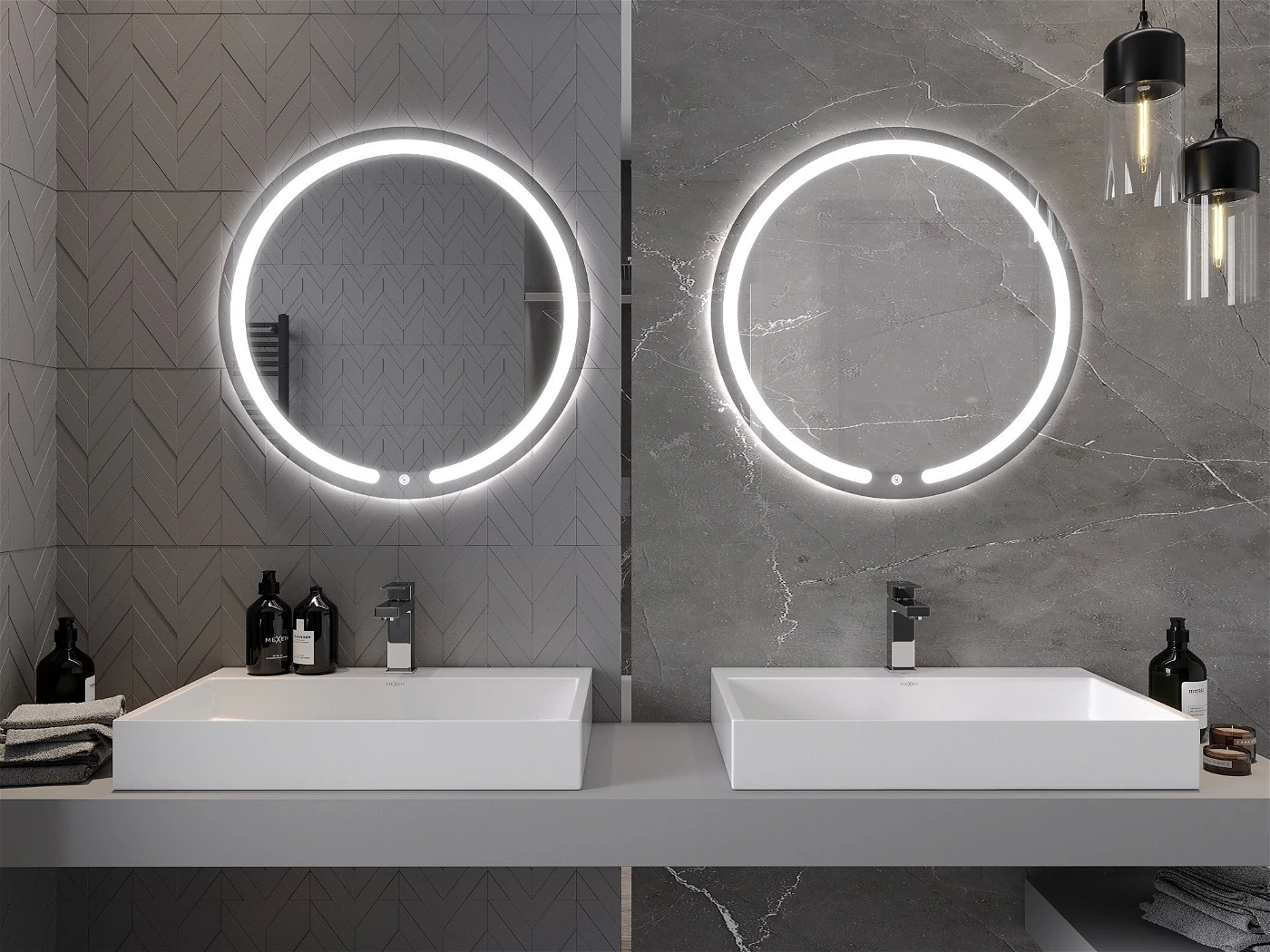 Vonios veidrodis Mexen Rose su LED apšvietimu ir šildymo kilimėliu, 70 cm - 4