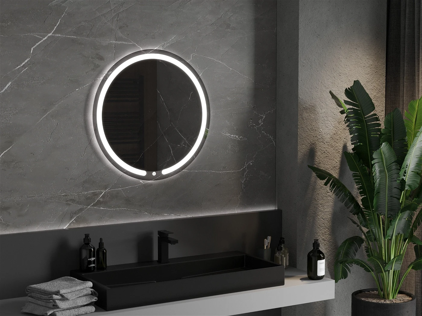 Vonios veidrodis Mexen Rose su LED apšvietimu ir šildymo kilimėliu, 70 cm - 2