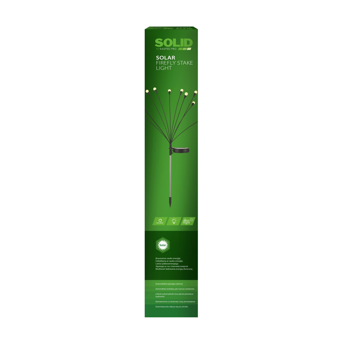 Įsmeigiamas LED lauko šviestuvas KAUFTEC, įkraunamas saulės energija, 72 cm-0
