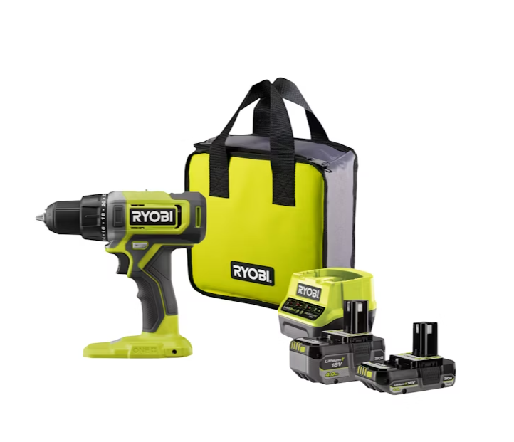 Akumuliatorinis suktuvas-gręžtuvas RYOBI ONE+ RDD18-2C42S, 18 V, 2,0+4,0 Ah Li-ion, 52 Nm-0