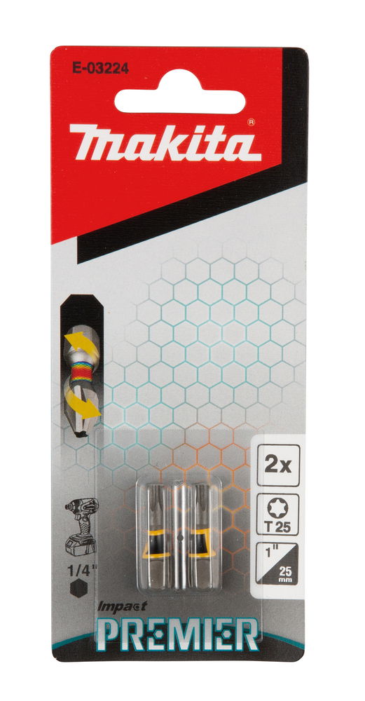 Sukimo antgaliai MAKITA Impact Premier, TX25 x 25 mm, 1,4", smūginiai, 2 vnt.-1