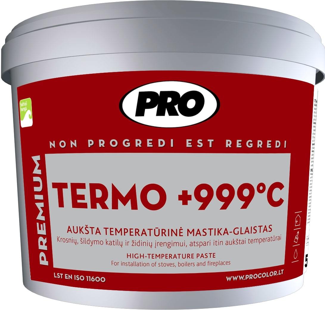 Aukštatemperatūrinė mastika-glaistas TERMO +999°C, 1 kg-0