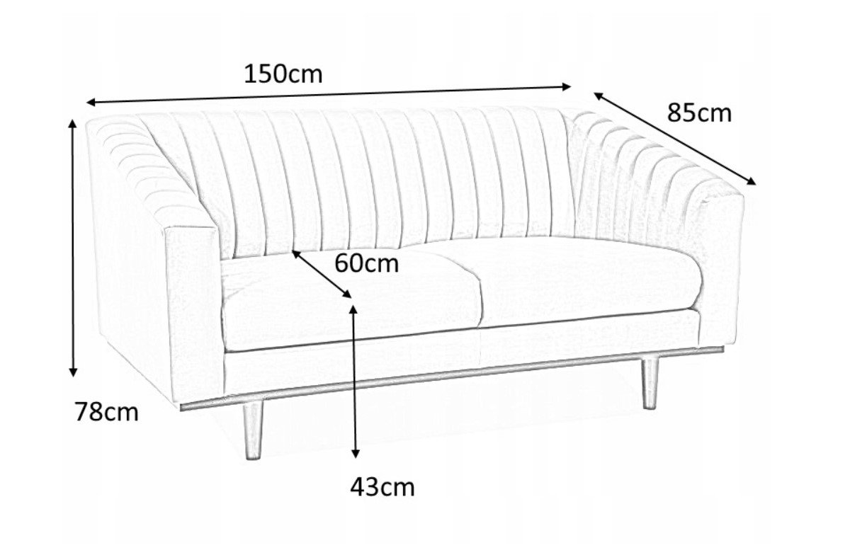 Sofa ASPREY 2, pilka - 2